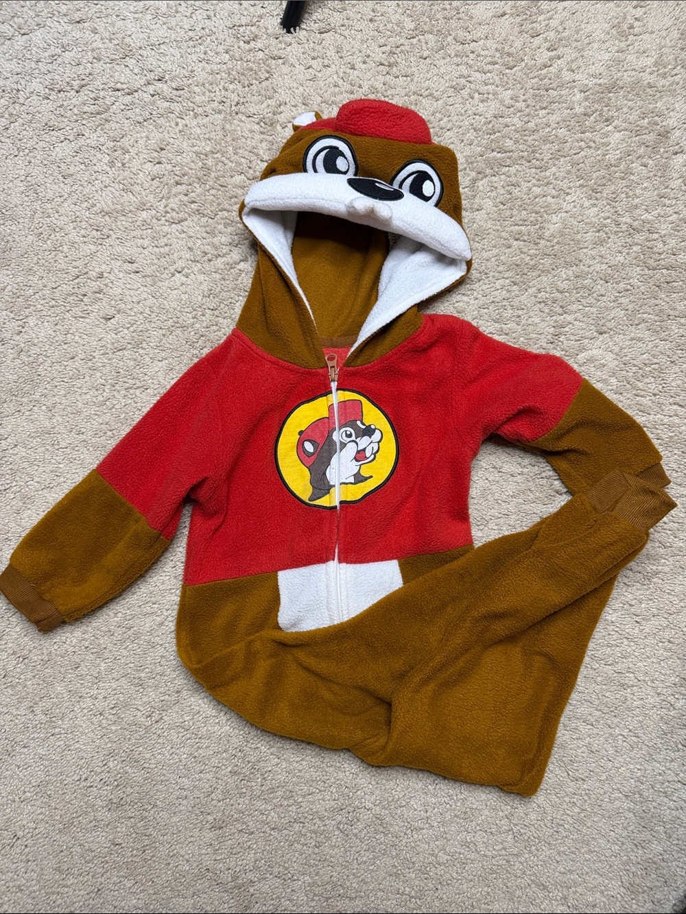 Kids Red & Brown Animal Hooded Costume Onesie